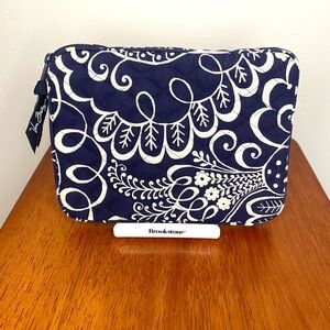 Vera Bradley Quilted Twirly Bird Navy Padded Tablet Kindle Case Travel Case